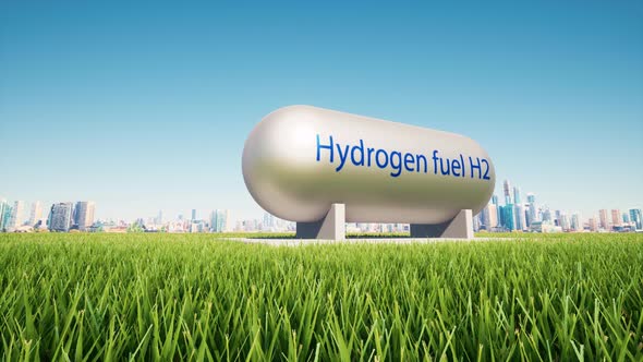 Hydrogen Renewable Metal Fuel Tank Green Energy Concept H2 Energy Storage System