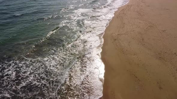 Aerial View From Drone on Stormy Sea and Coast