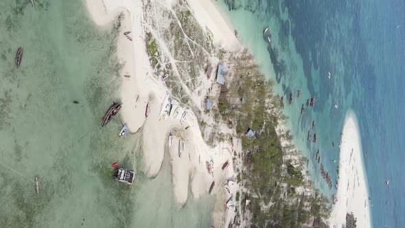 Zanzibar Tanzania  Vertical Video of the Ocean Near the Coast Slow Motion