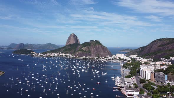 Rio de Janeiro Brazil. Tropical beach scenery. postcard of coastal city