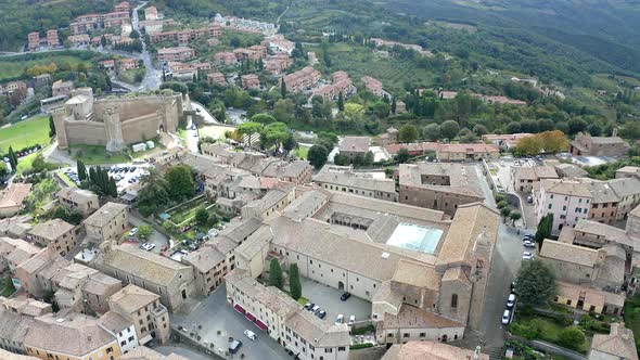 Houses of Montalcino and fortress, Tuscany, Italy