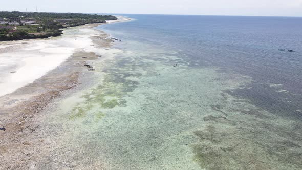 Zanzibar Tanzania  Aerial View of Low Tide in the Ocean Near the Coast