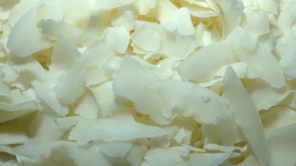 Coconut Slices Background Moving on A Turntable