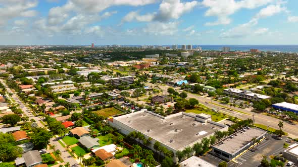 Aerial Rise Establishing Shot Deerfield Beach Fl