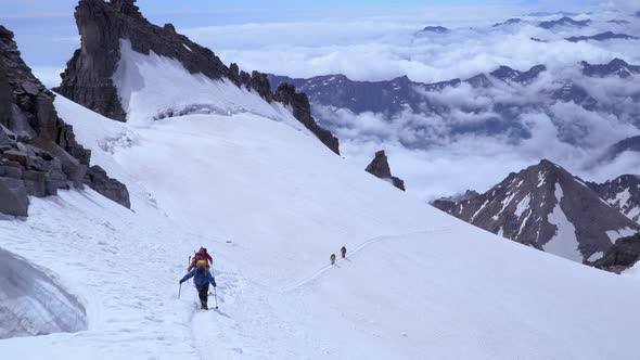 Group of Climbers in the Alps