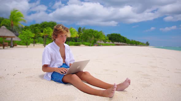 Boy at Online Lesson with Tutor