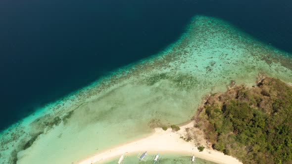Tropical Island with Sandy Beach, Philippines, Palawan