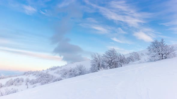 Moving White Clouds Blue Sky Scenic Aerial View