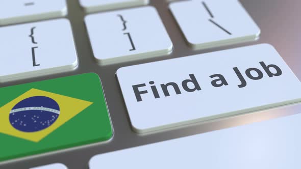 FIND A JOB Text and Flag of Brazil on the Keyboard alt