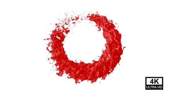 Red Paint Circle Splash 4K