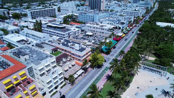 Coast city of Miami Beach Florida United States. Tropical scenery.