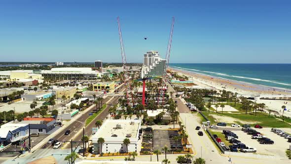 Drone video of Daytona Beach FL overhead