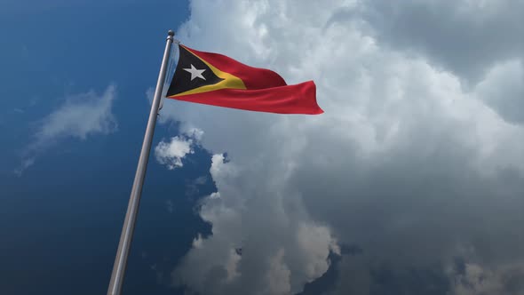 East Timor Flag Waving 4K