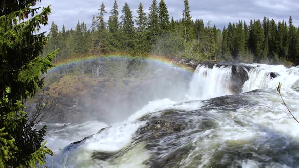 Ristafallet Waterfall in the Western Part of Jamtland