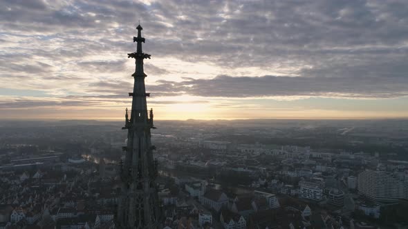 Ulm Minster Sunrise with Drone