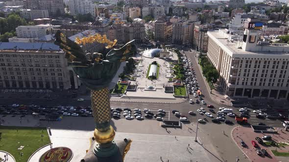 Ukraine: Independence Square, Maidan. Aerial View