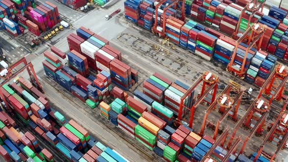 Cargo Container Port in Hong Kong