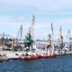 Boats And Cranes In Front Of The Port - VideoHive Item for Sale
