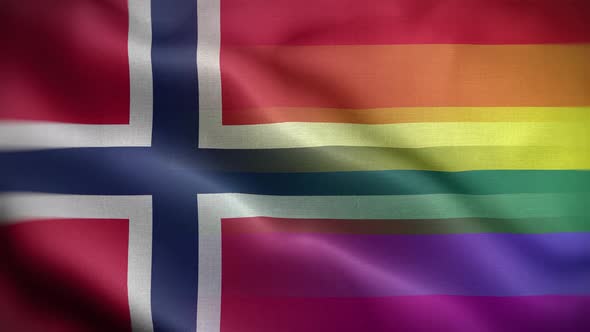 LGBT Norway Flag Loop Background 4K