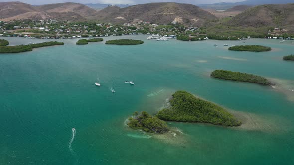 pool in the ocean aerial cayo mata la gata in lajas, puerto rico