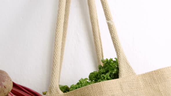 Fresh vegetables in grocery bag 4k