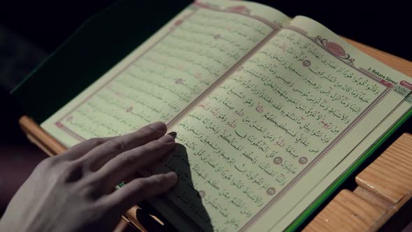 Muslim Man Reading Quran Mosque