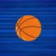 Flying basketball ball on blue background. Looped animation of throwing a ball. Moving basketball - VideoHive Item for Sale