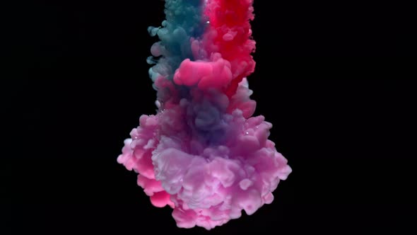 Super Slowmotion Shot of Color Inks in Water. Shot with High Speed Camera at .