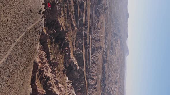 Vertical Video Cappadocia Landscape Aerial View