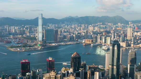 Hong Kong city in the evening 