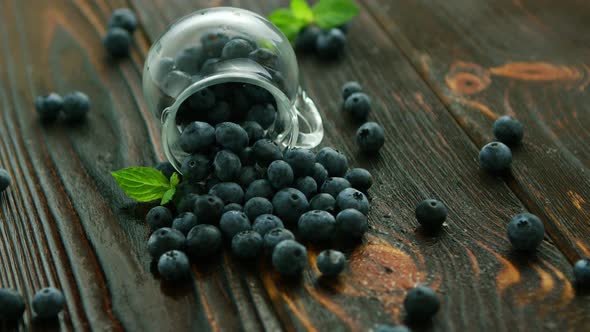 Blueberry Scattering From Glass Jug