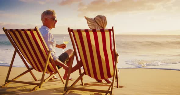 Couple Watching the Sunset on Vacation