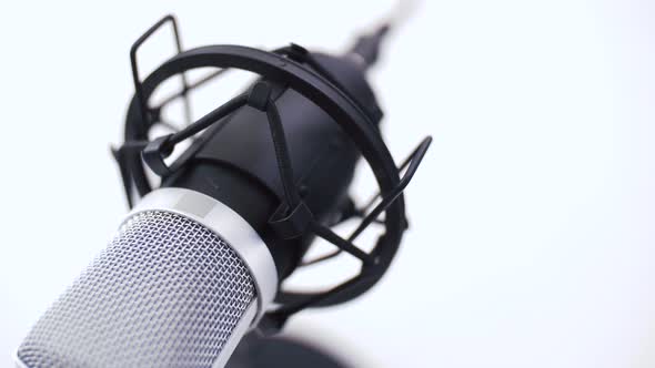 Close Up of Microphone at Recording Studio