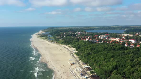 Baltic Coastline with Green Summer Forest and the Sea