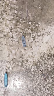 Vertical Video of Low Tide in the Ocean Near the Coast of Zanzibar Tanzania