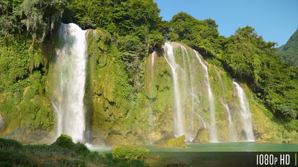 Beautiful Mountain and Waterfall Landscape View