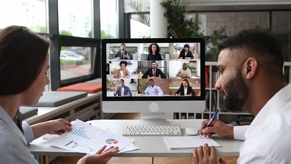 View of Computer Screen with Diversity People