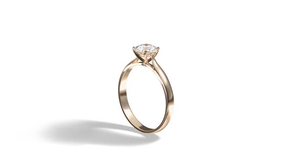 Blank gold ring with diamond stand, looped rotation