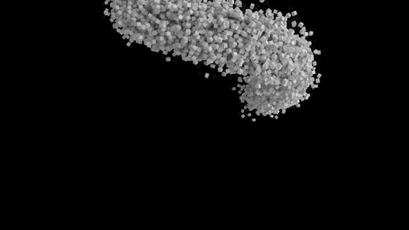 Moving human bust on black background alt