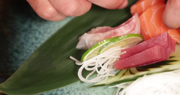 Fixing a delicious meal - Japan Sushi - close up