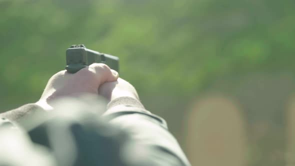 Close-up Shot of a Pistol