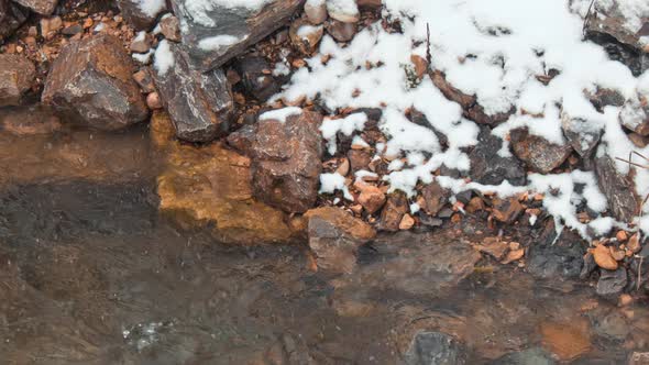 White Mountain Stream Water Falling Down