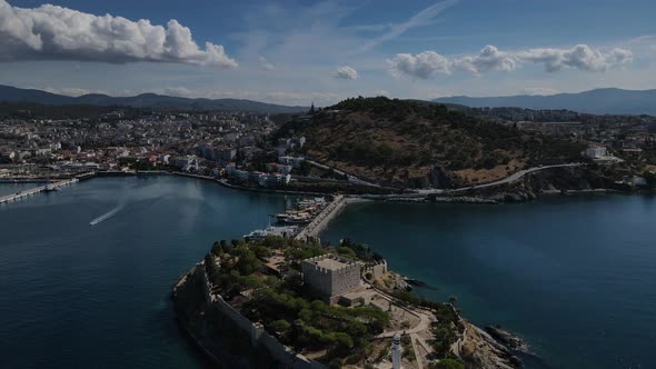 Drone View of Mediterranean Coastal City