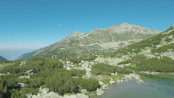 Aerial Footage of Upper Lake Prevalsko Pirin 1