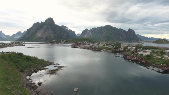 Lofoten Archipelago Islands Aerial Footage