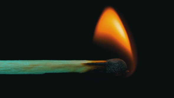Burning Match And Flame
