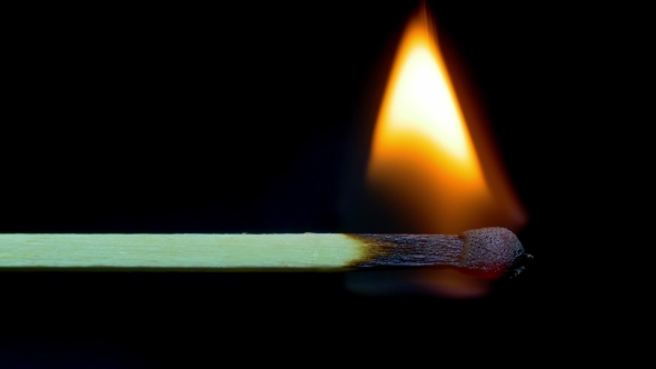Burning Match And Flame