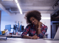 portrait of a young successful African-American woman in modern - PhotoDune Item for Sale
