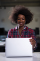 portrait of a young successful African-American woman in modern - PhotoDune Item for Sale