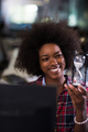 portrait of a young successful African-American woman in modern - PhotoDune Item for Sale